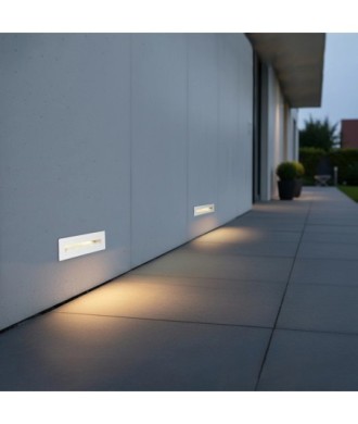 kelvo® STEPART KLV-101-0088 Χωνευτό Φωτιστικό Σκαλοπατιού - Διαδρόμου LED 6W 750lm 45° AC 220-240V Αδιάβροχο IP65 Θερμό Λευκό 2700K - Lumileds SMD Chip & TÜV SÜD Driver - Λευκό Ματ - Μ21 x Π5.5 x Υ6.5cm - Q20.3 x 5.6cm - 5 Χρόνια Εγγύηση